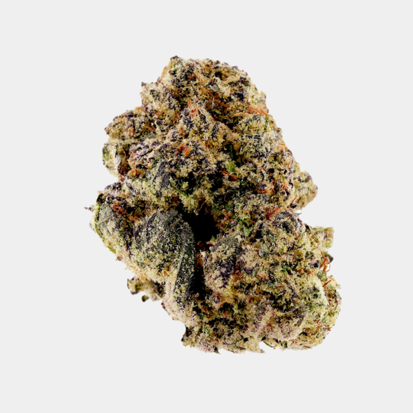 Pink Lemonade, premium THCa flower from BOOM, showing bright green and deep purple hues with sweet citrus aroma