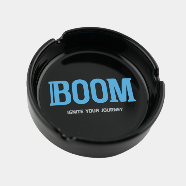 Ash Tray with Boom Logo and Ignite Your Journey Slogan