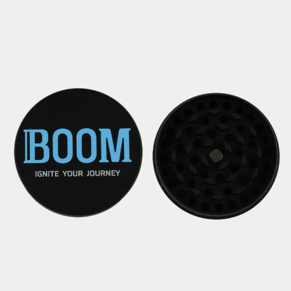 Boom Brand , 4 Piece Flower grinder with kief catcher with Boom Logo.