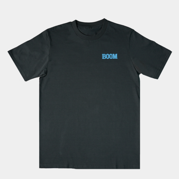 100% cotton t shirt with Boom Logo on left side chest area