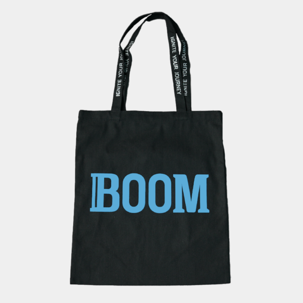 Cotton Toon Bag with Boom Logo and Ignite your Journey slogan printed on strap